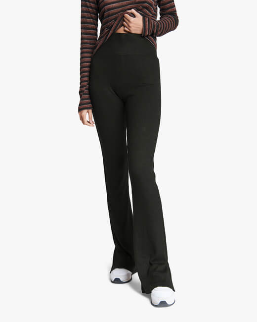 The Knit Ribbed Flared Pants