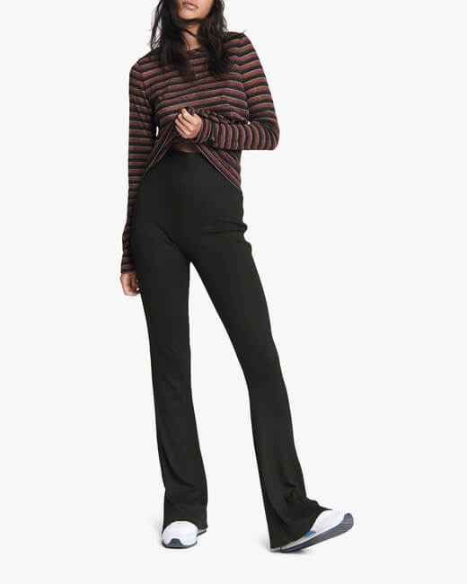 The Knit Ribbed Flared Pants