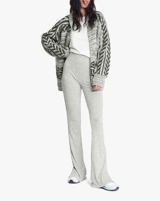 The Knit Ribbed Flared Pants