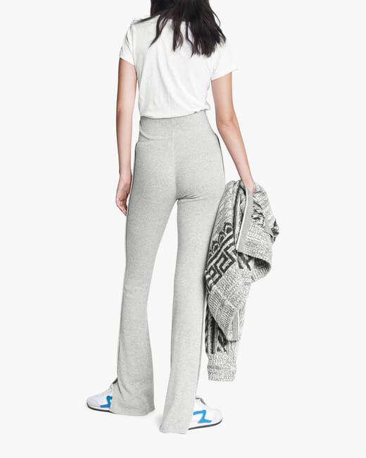 The Knit Ribbed Flared Pants