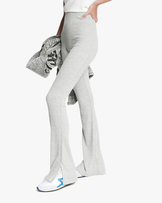 The Knit Ribbed Flared Pants