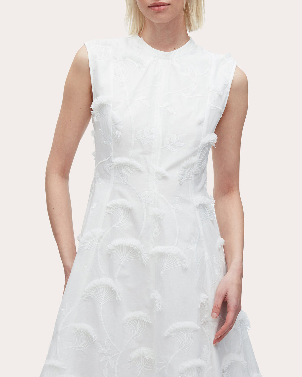 Floral Fil-Coupé Cotton Organza Midi Dress