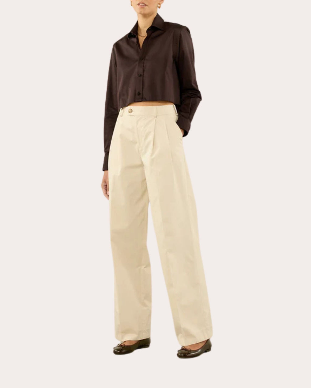 The Cropped Cotton Poplin Button-Up Shirt