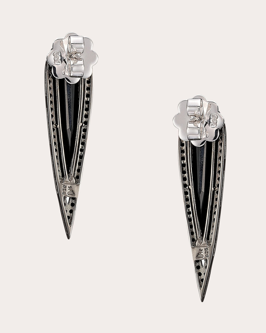 Glimmer 18K Gold and Rhodium Vermeil Lab-Grown Black Diamond Earrings
