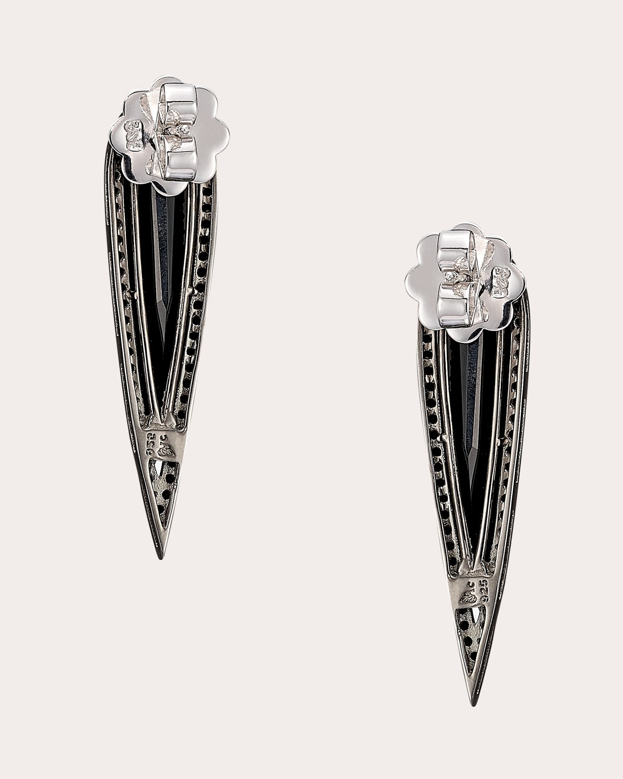 Glimmer 18K Gold and Rhodium Vermeil Lab-Grown Black Diamond Earrings