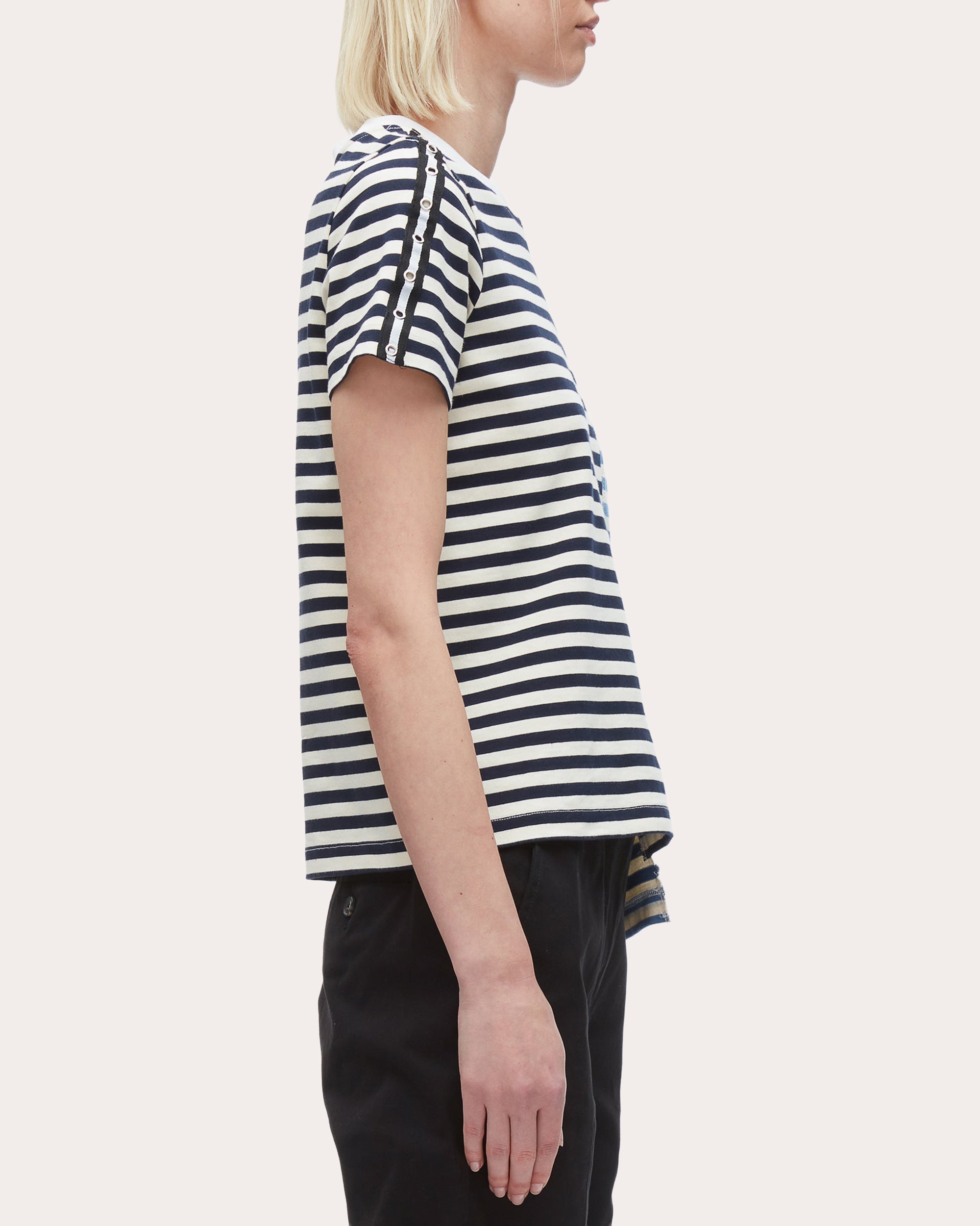 Asymmetric Striped Cotton Jersey T-Shirt