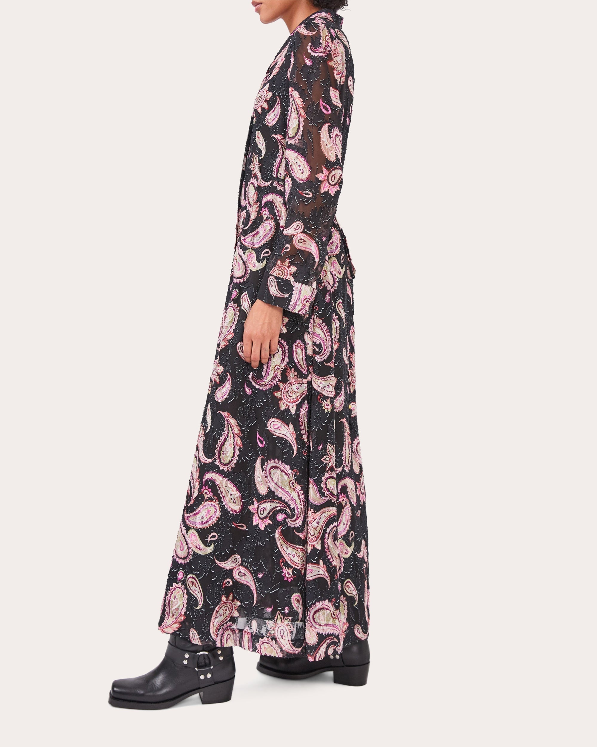 Jimi Silk-Blend Jacquard Black Shirt Dress