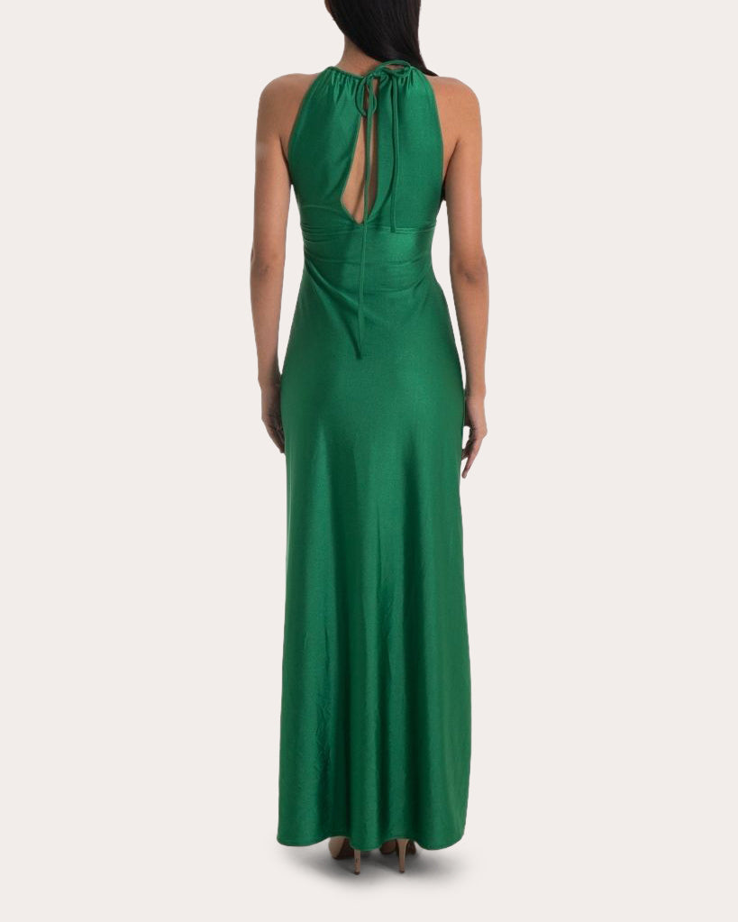 Edda Gathered Jersey Cutout Gown