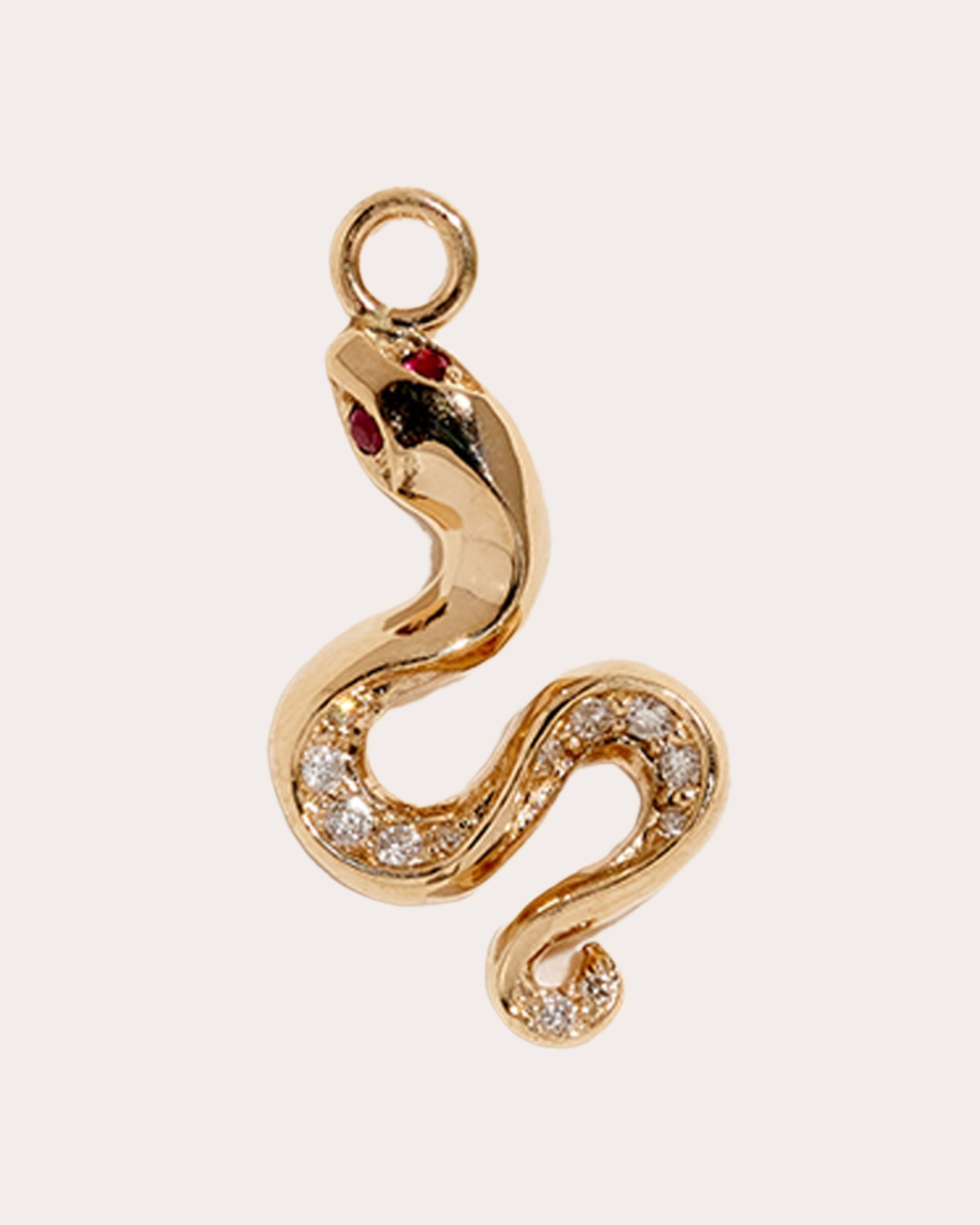 Serpente 14K Gold Ruby and Diamond Pendant