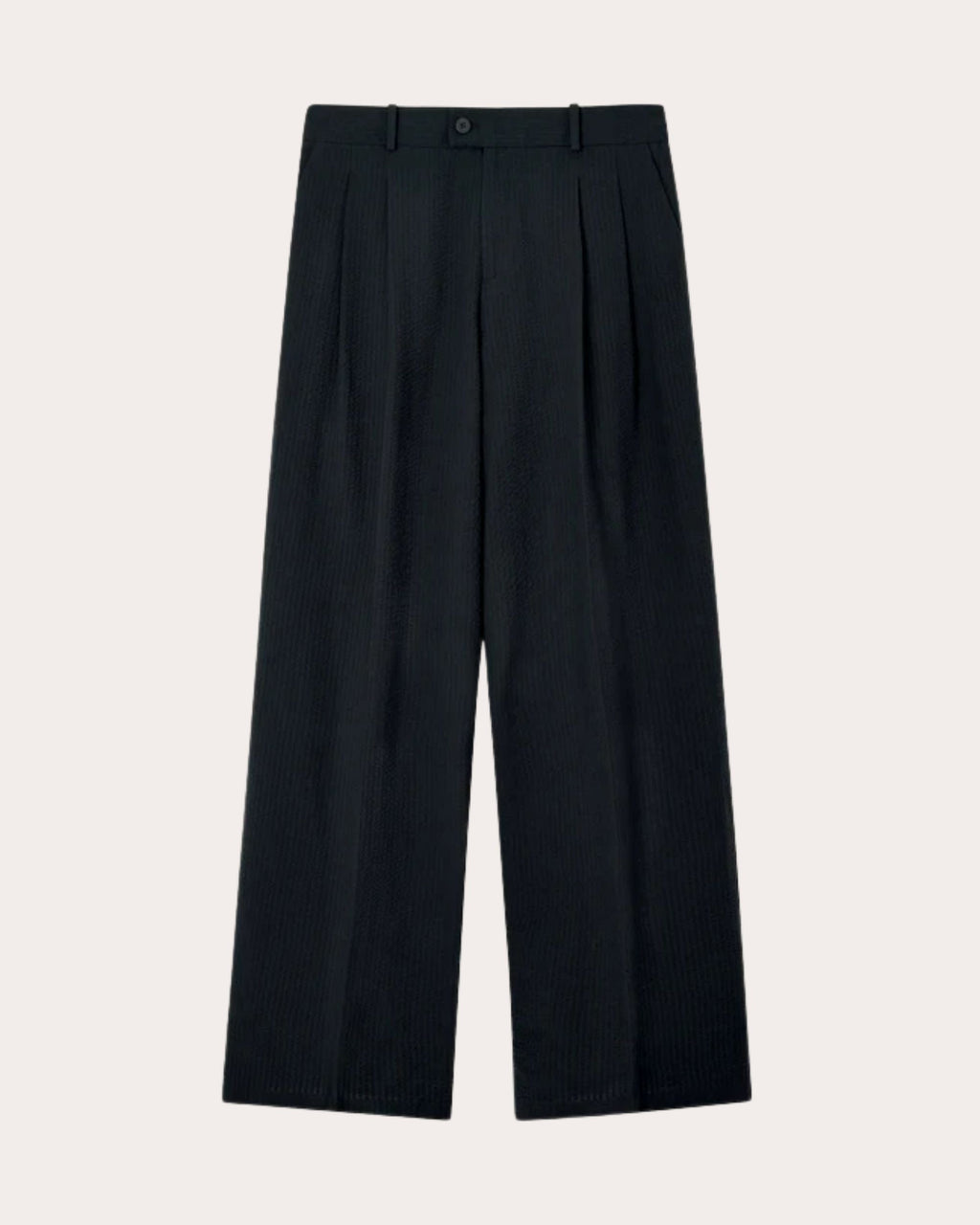 Rampling Cotton Seersucker Wide-Leg Trousers
