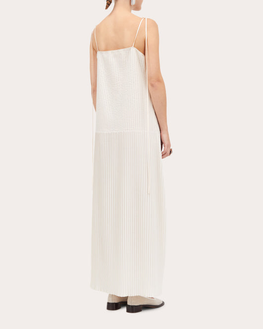 Dakota Atelier Wool-Blend Plissé Dress