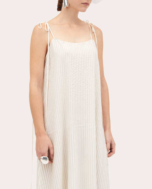Dakota Atelier Wool-Blend Plissé Dress