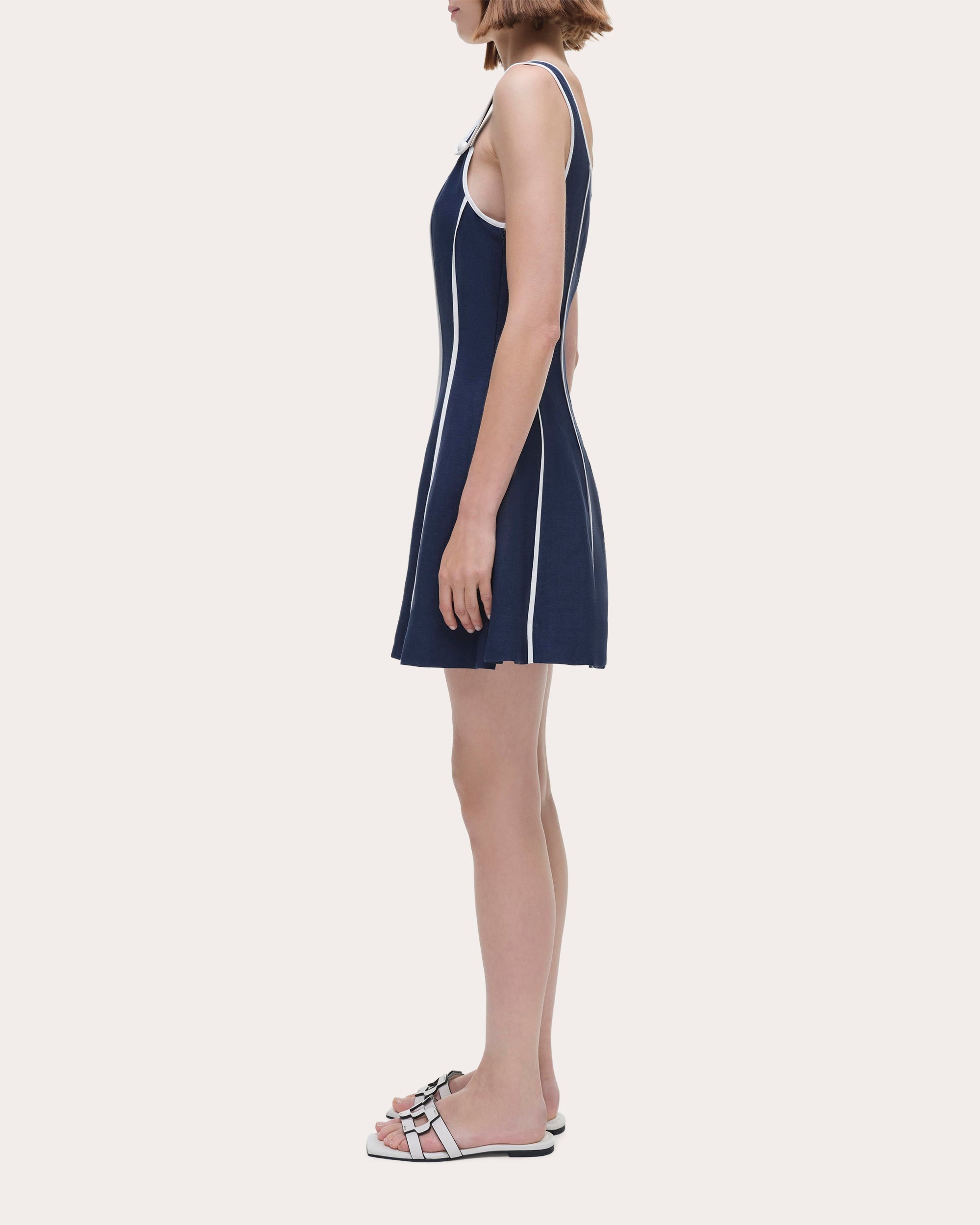Irie Seamed Linen-Blend Mini Dress