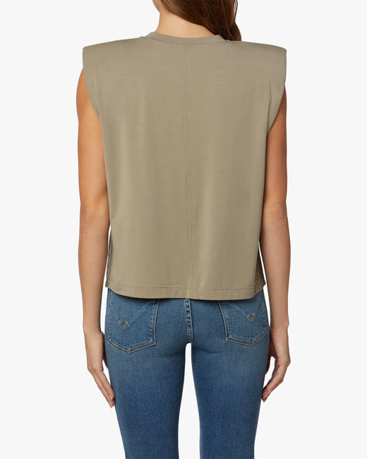 Sleeveless Shoulder-Pad Tee