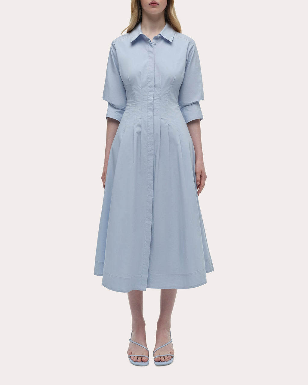 Jazz Poplin Pintuck Midi Dress