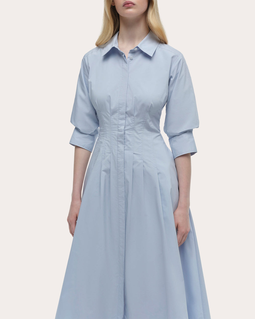 Jazz Poplin Pintuck Midi Dress