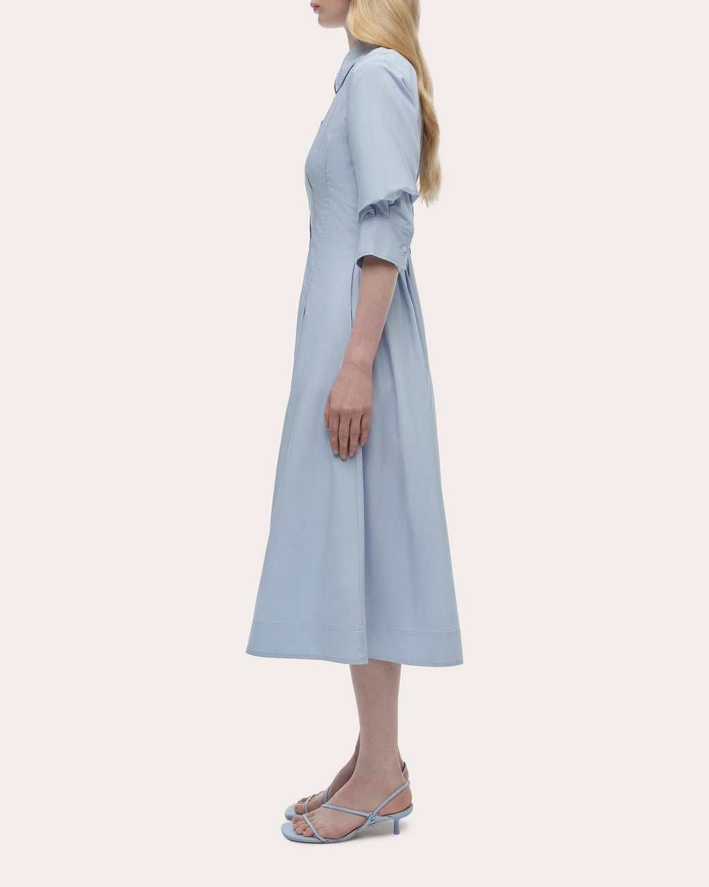 Jazz Poplin Pintuck Midi Dress