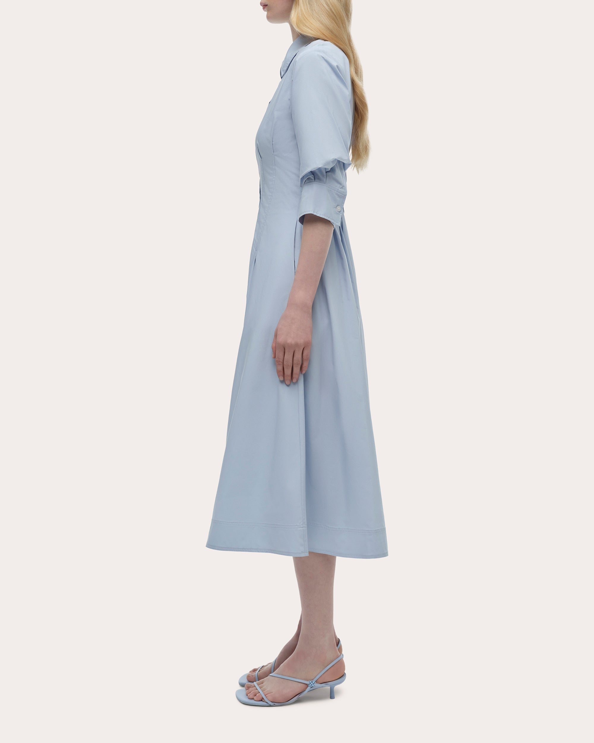 Jazz Poplin Pintuck Midi Dress