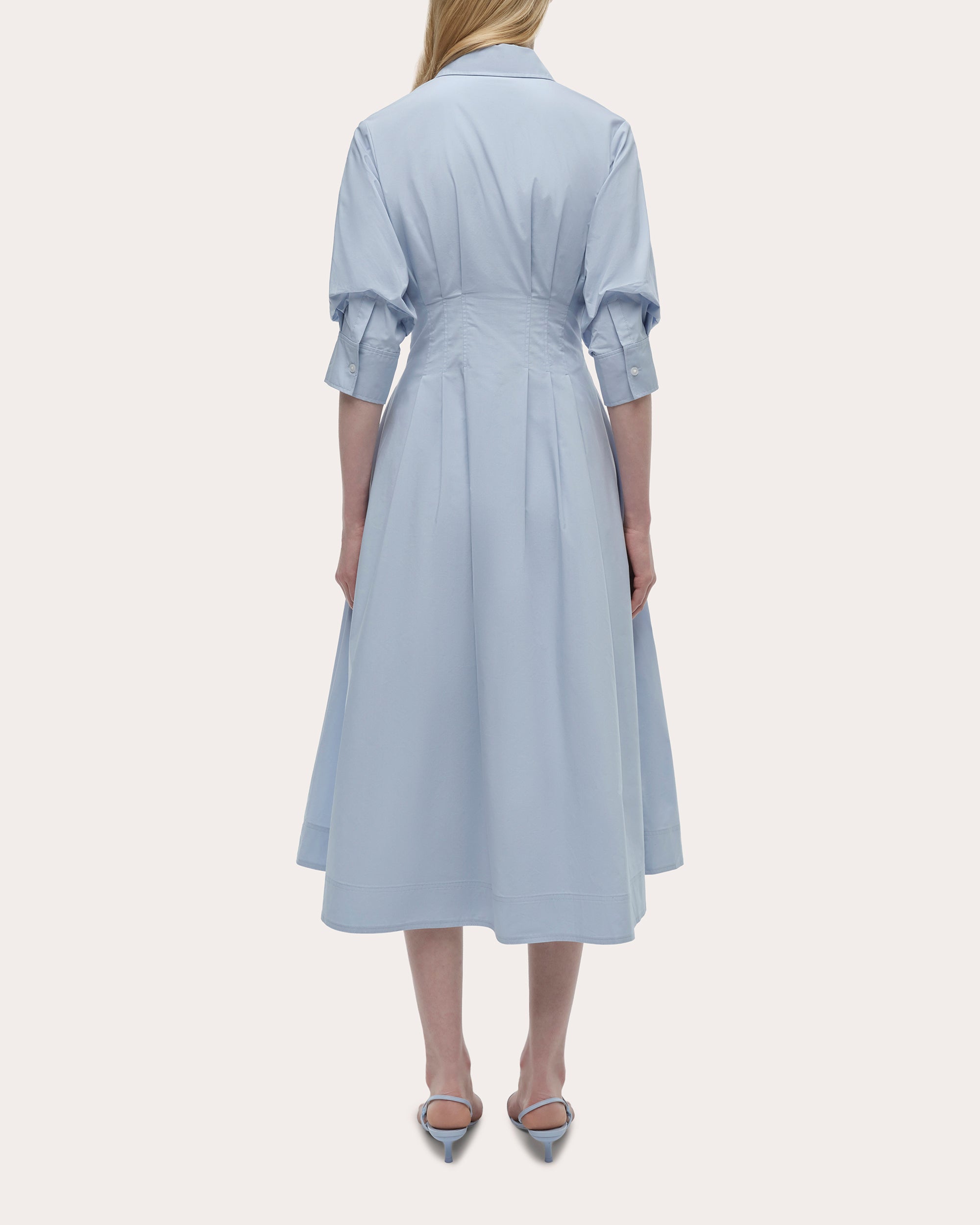 Jazz Poplin Pintuck Midi Dress