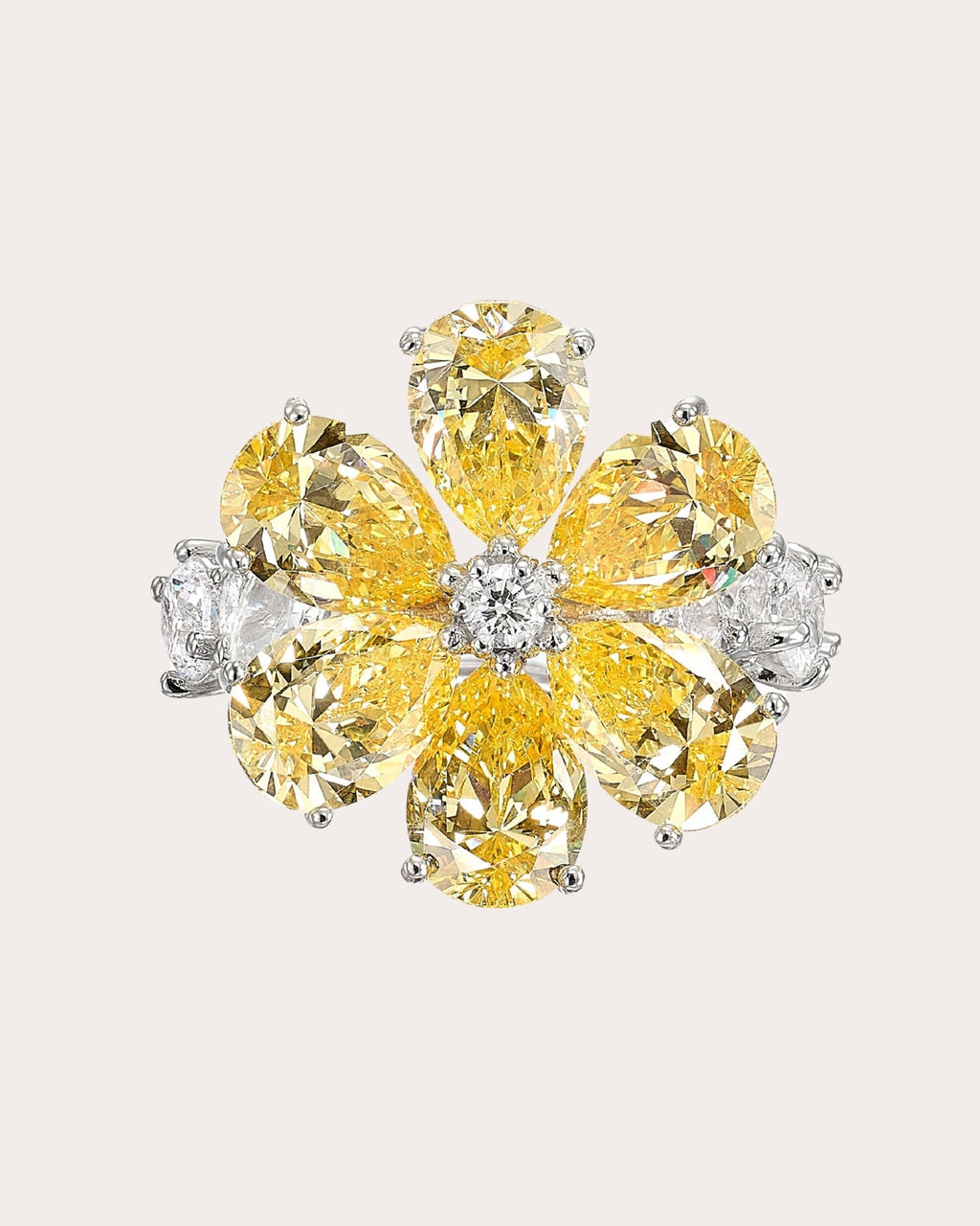 Marguerite 18K Gold and Rhodium Vermeil Lab-Grown Diamond Daisy Ring