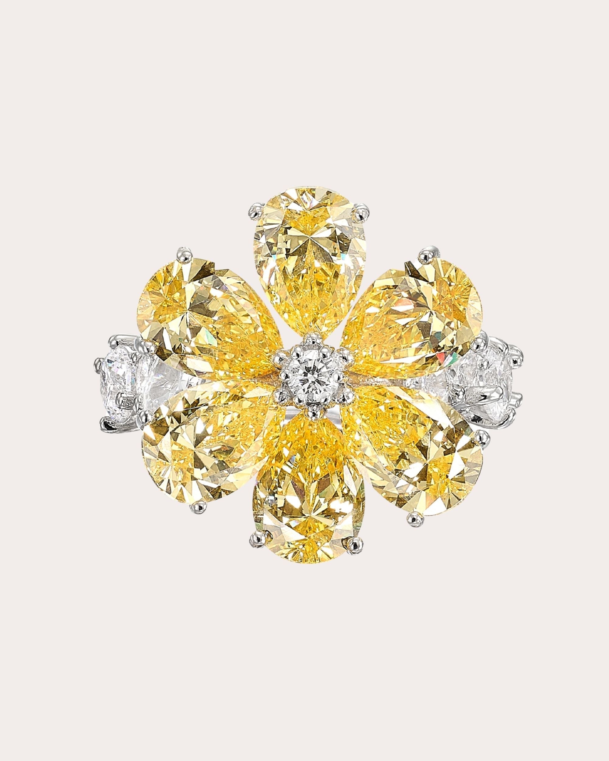 Marguerite 18K Gold and Rhodium Vermeil Lab-Grown Diamond Daisy Ring