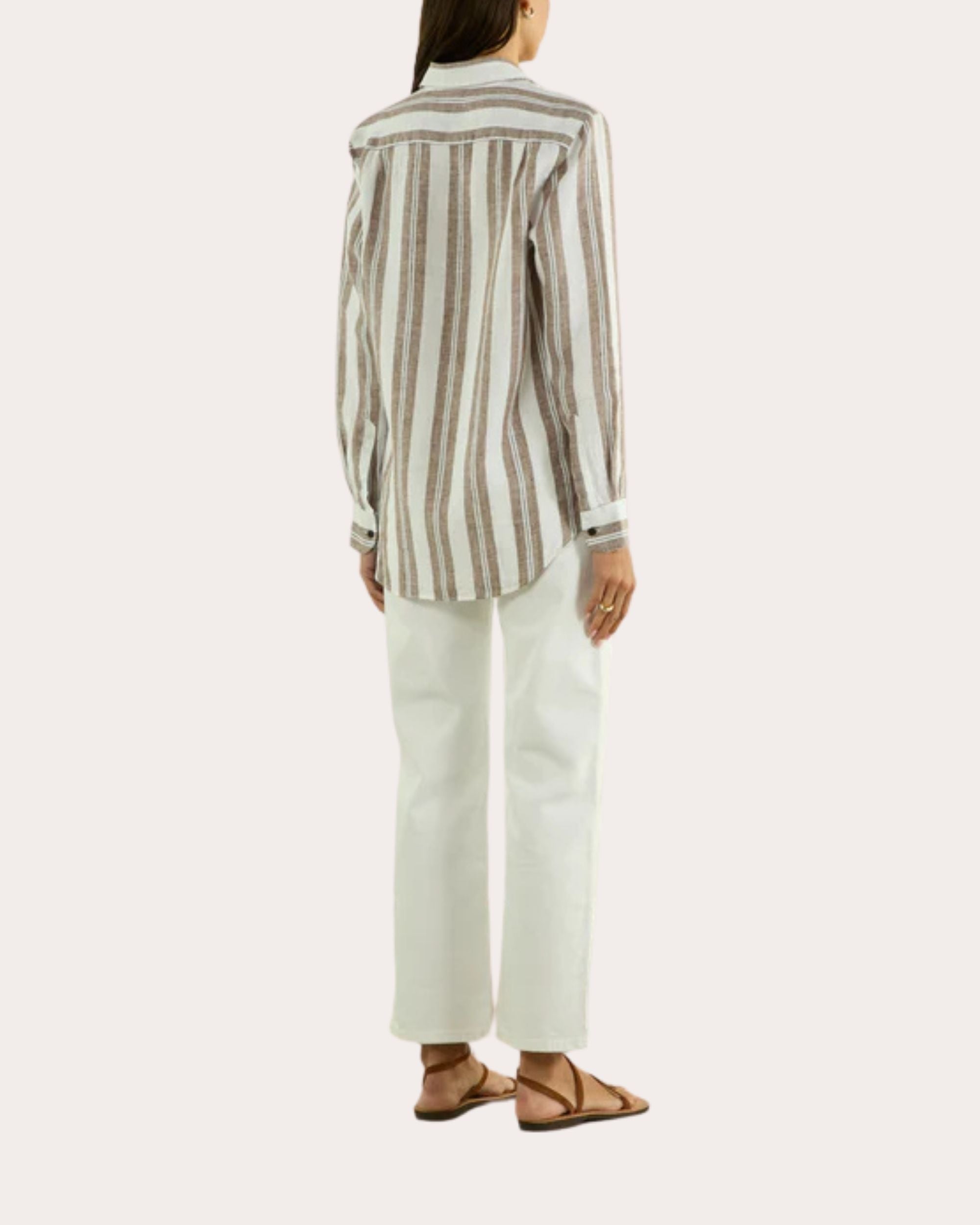 The Boyfriend Stripe Linen Button-Up Shirt