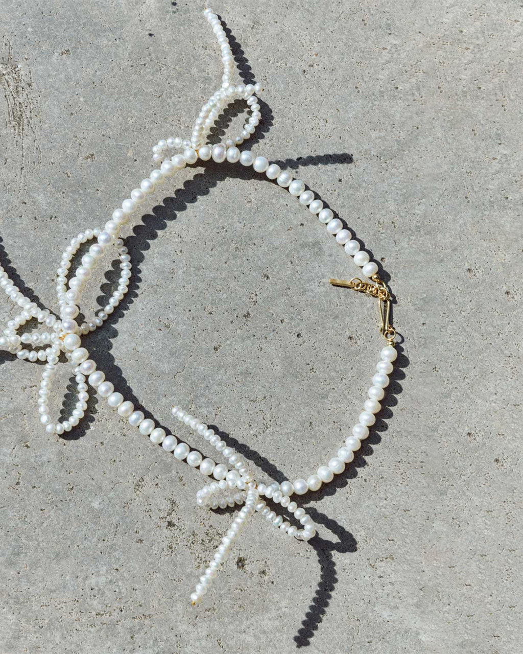 Ribbon Tied Freshwater Pearl Necklace