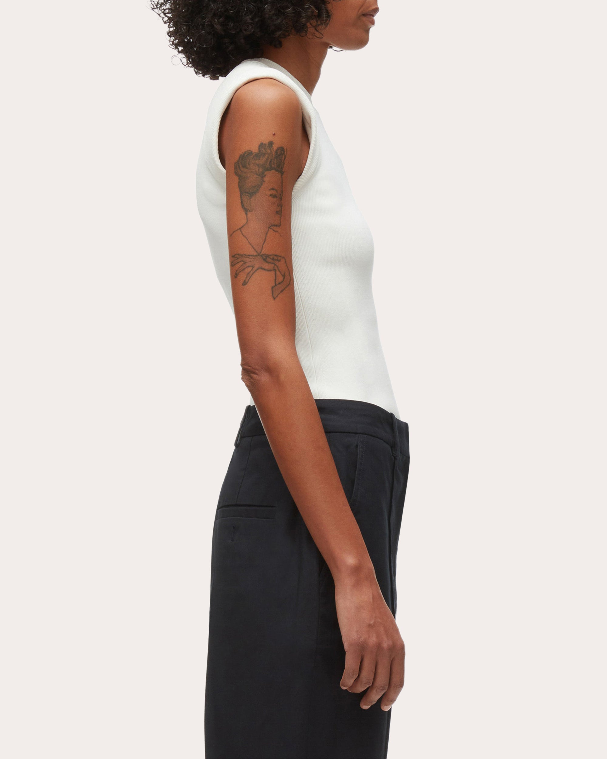 Ribbed Knit Jersey Top