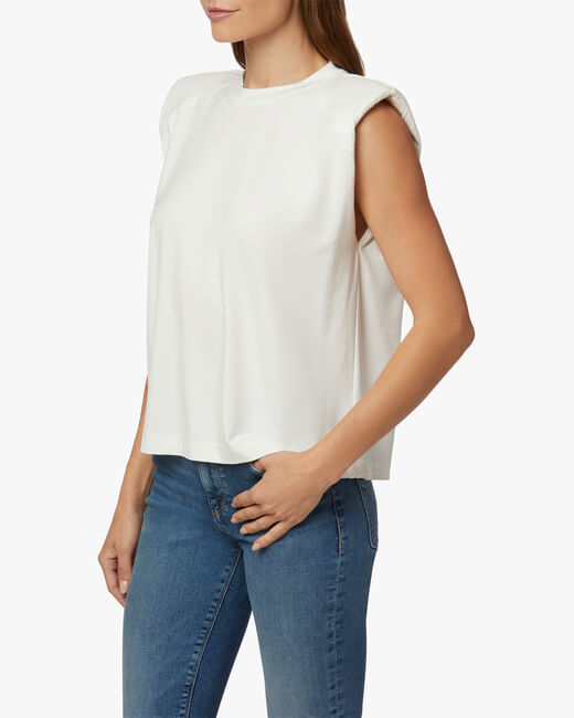 Shoulder Pad Sleeveless Tee