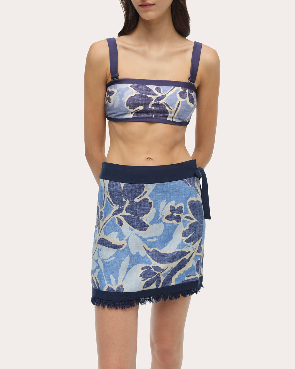 Bethany Floral Linen Mini Wrap Skirt