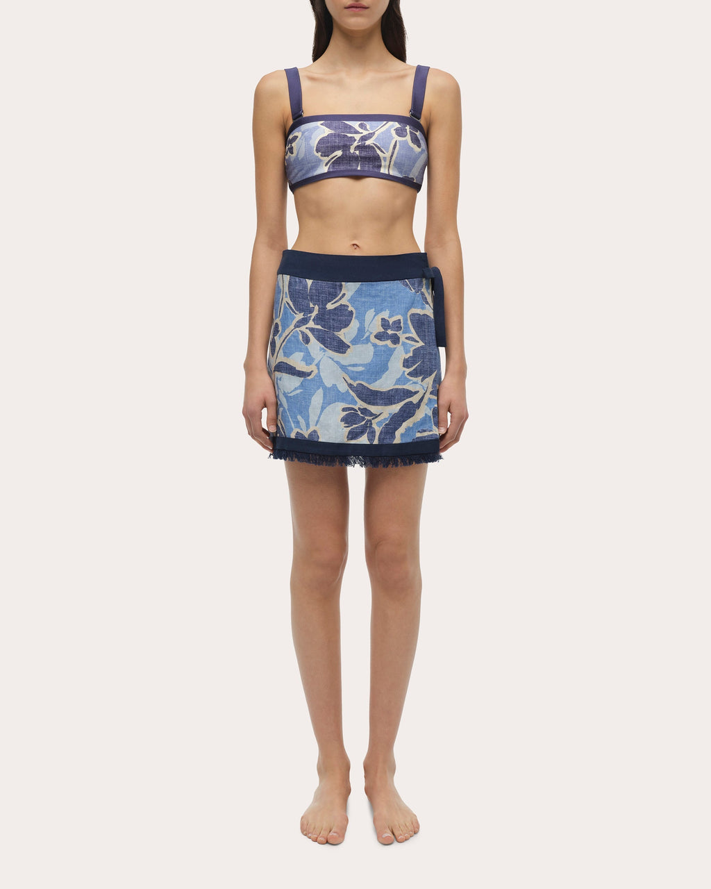 Bethany Floral Linen Mini Wrap Skirt