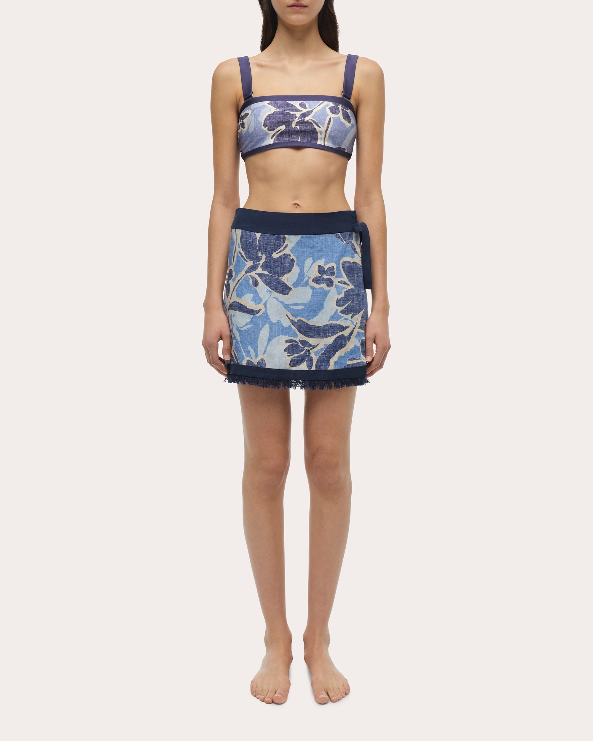 Bethany Floral Linen Mini Wrap Skirt
