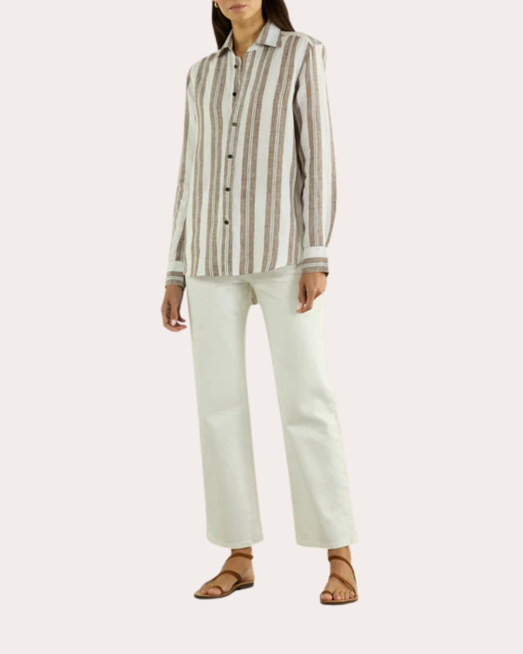 The Boyfriend Stripe Linen Button-Up Shirt