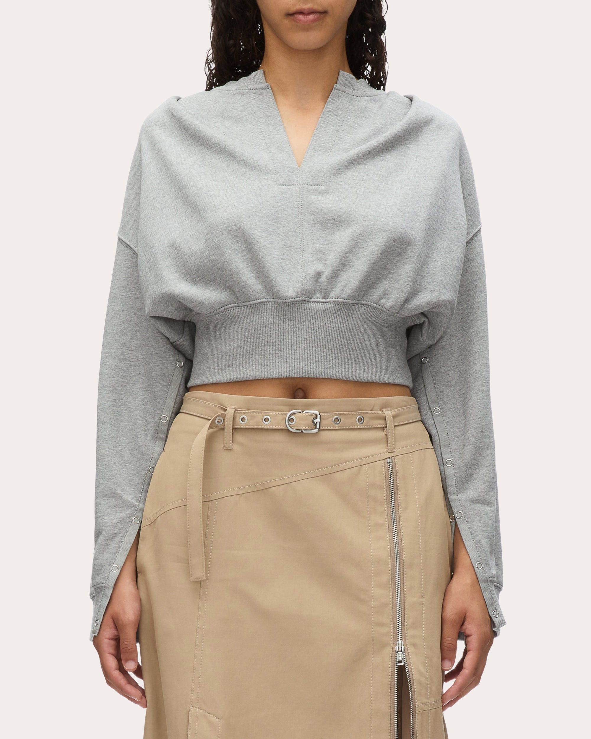 Cropped Embellished Cotton-Jersey Top