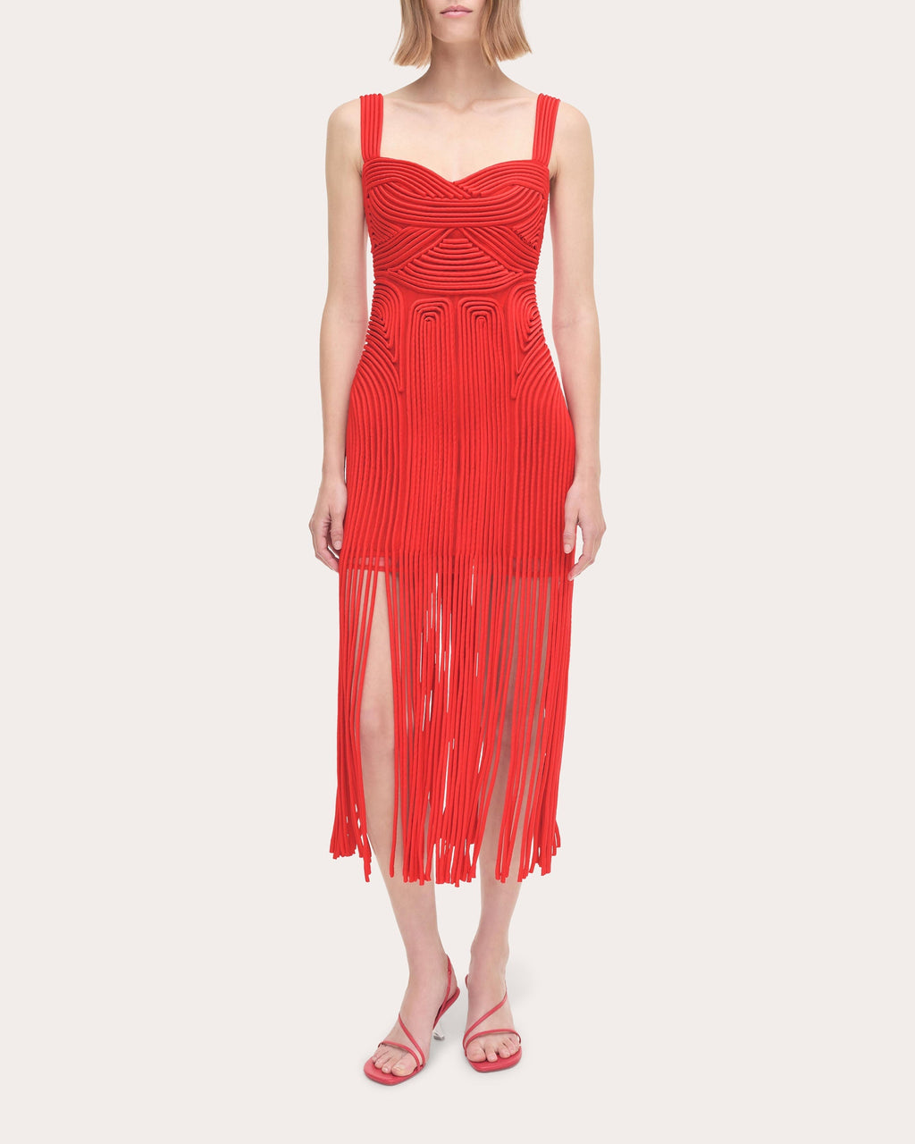 Darby Embroidered Fringe Midi Dress