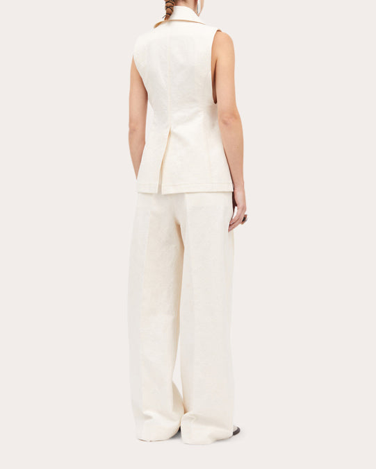 Vika Atelier Crystal-Embellished Cotton-Jacquard Vest