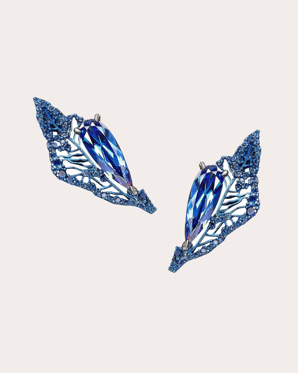 Halia Alumnium and 18K Gold and Rhodium Vermeil Lab-Grown Sapphire Stud Earrings
