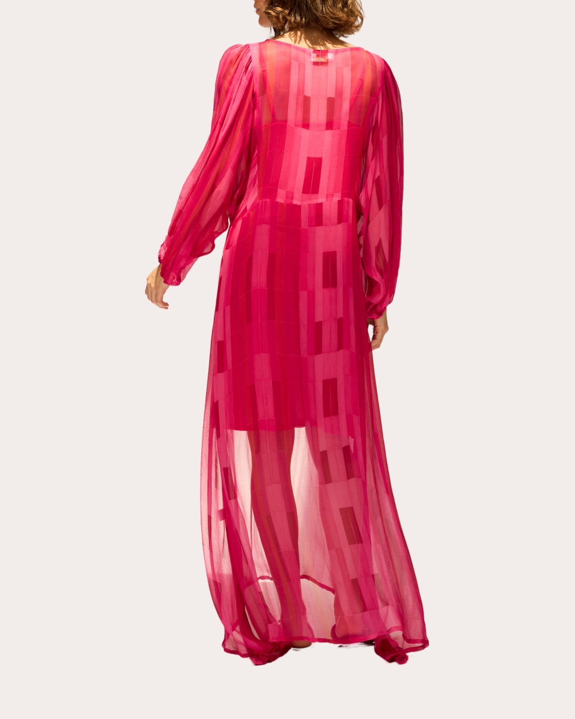 Alice Sheer Chiffon V-Neck Maxi Dress