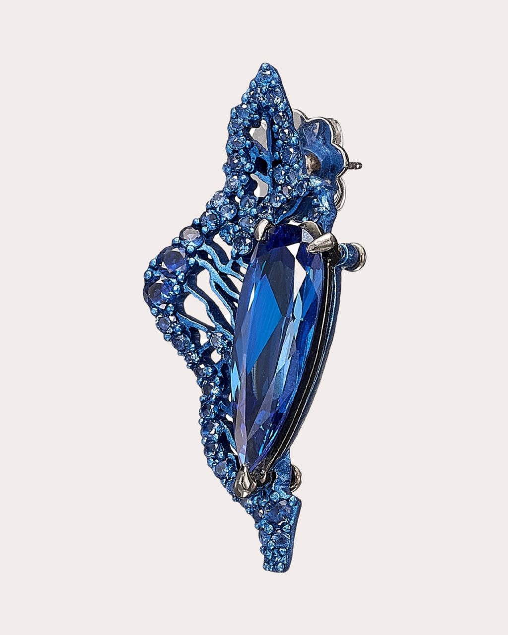 Halia Alumnium and 18K Gold and Rhodium Vermeil Lab-Grown Sapphire Stud Earrings