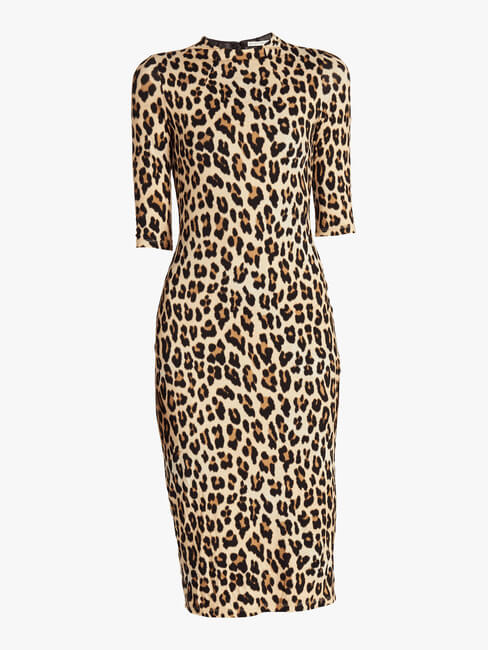 Delora Fitted Mock Neck Midi Dress