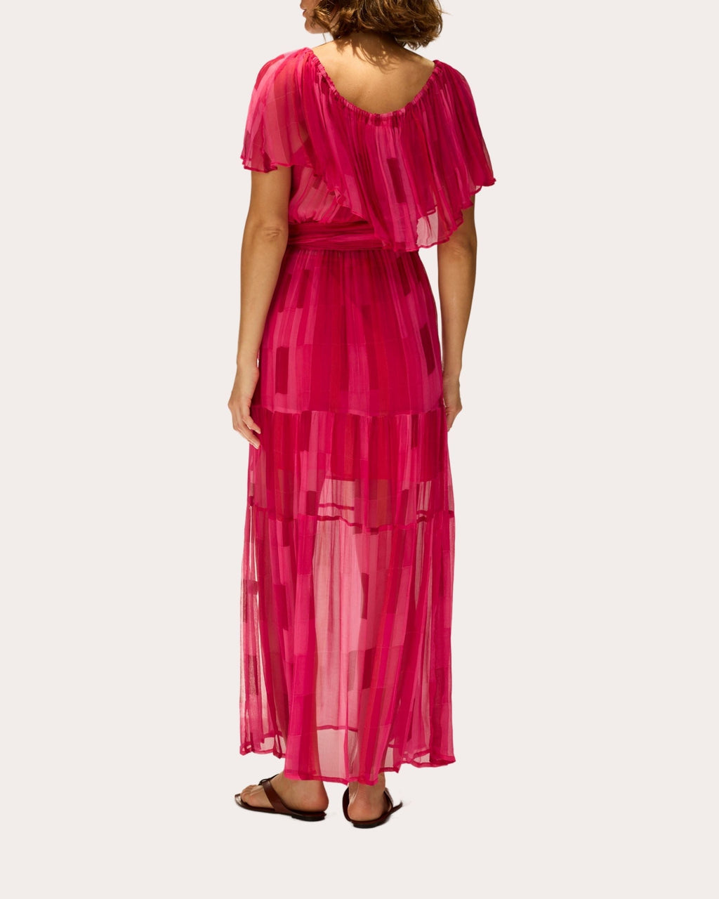 Naomi Sheer Chiffon Ruffle Tiered Maxi Dress