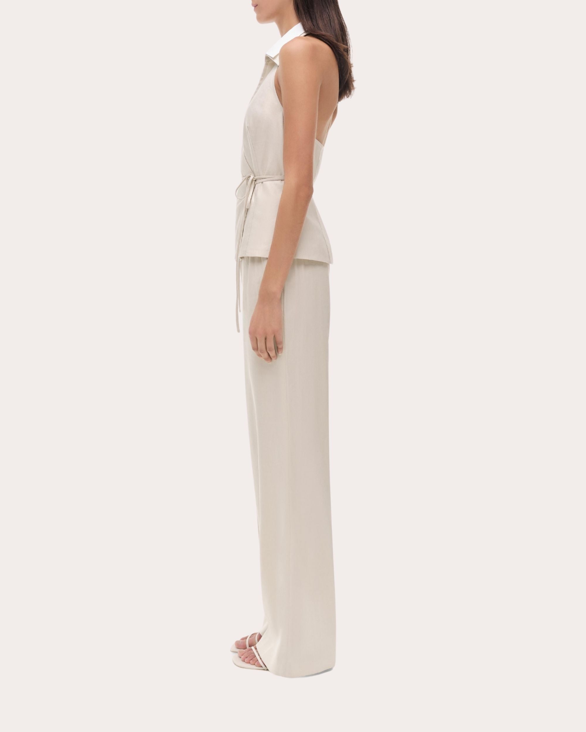 Campbell Collared Halter Wrap Shirt
