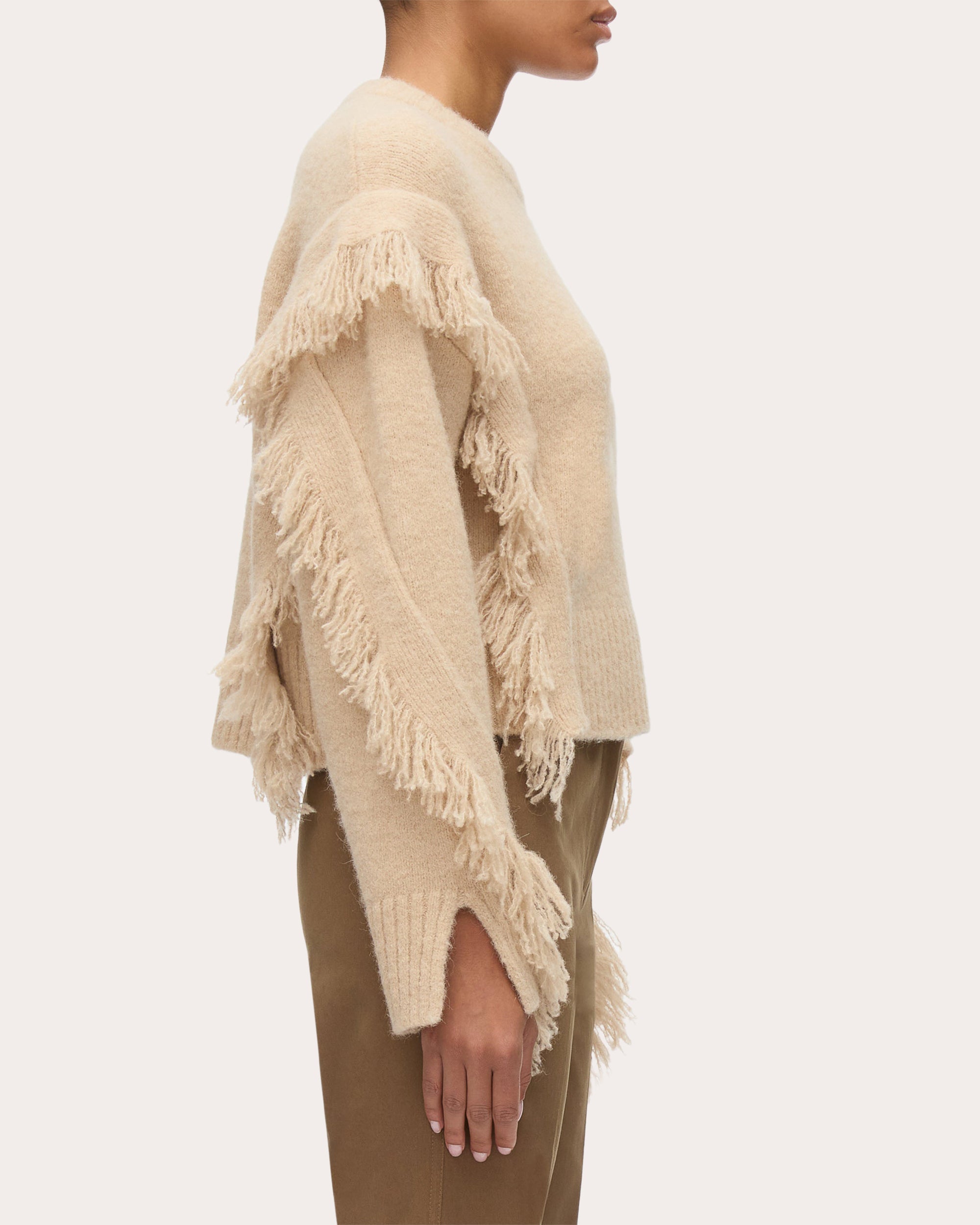 Fringed Alpaca Wool Sweater
