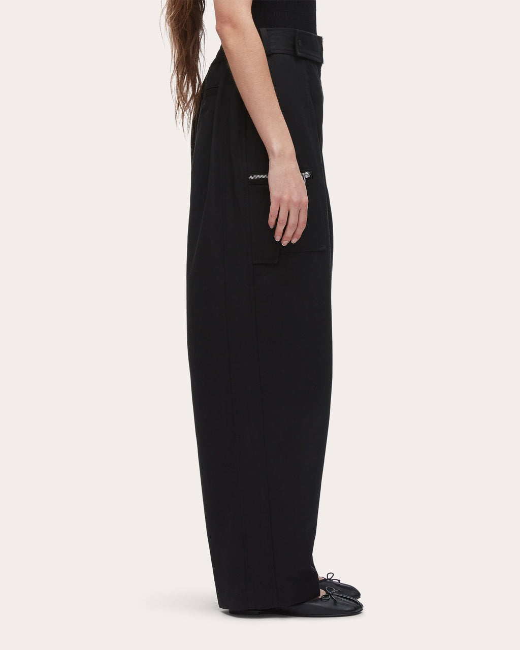 Zipper-Embellished Cotton-Blend Twill Pants