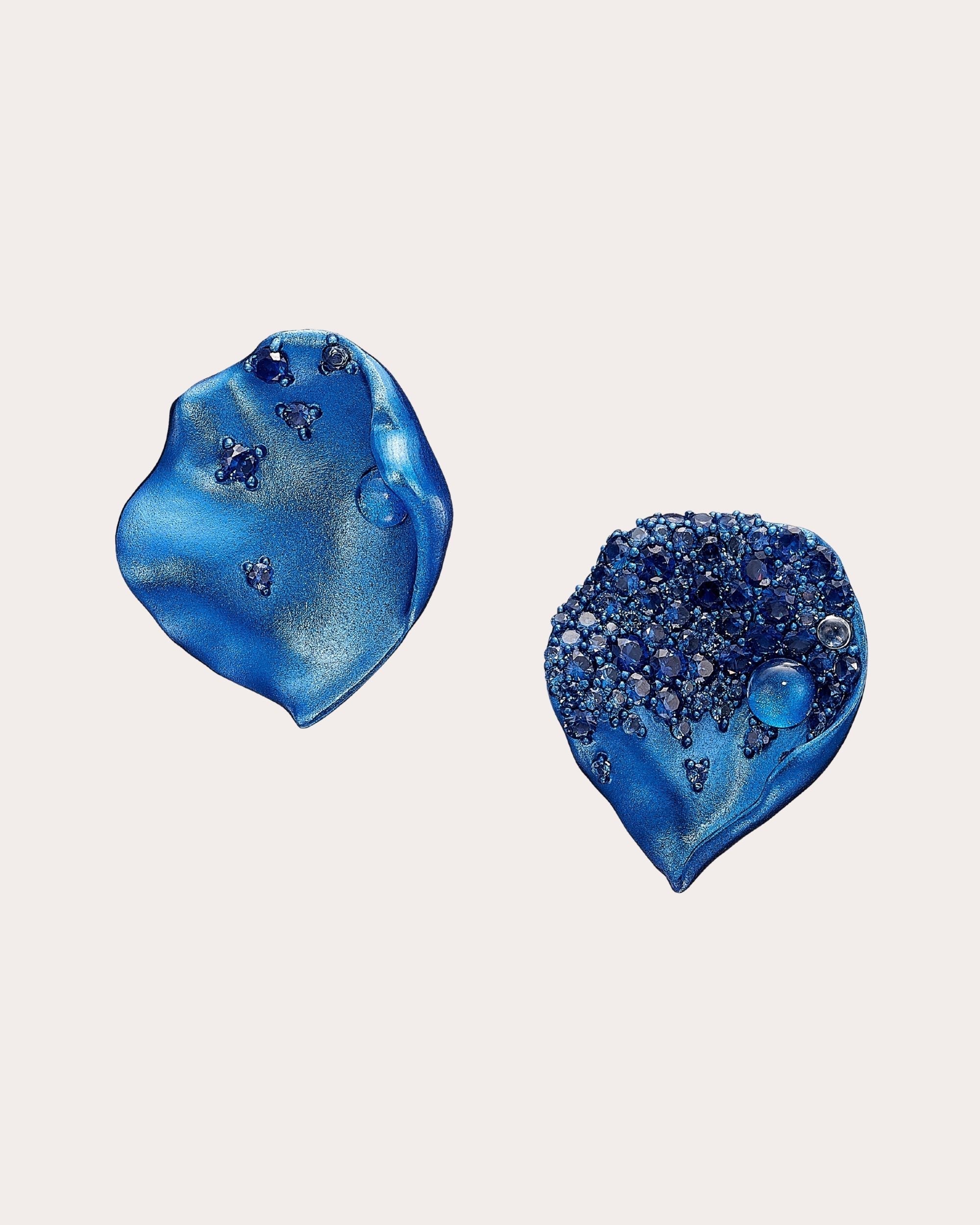 Petal Aluminum and 18K Gold Vermeil Lab-Grown Topaz and Sapphire Earrings