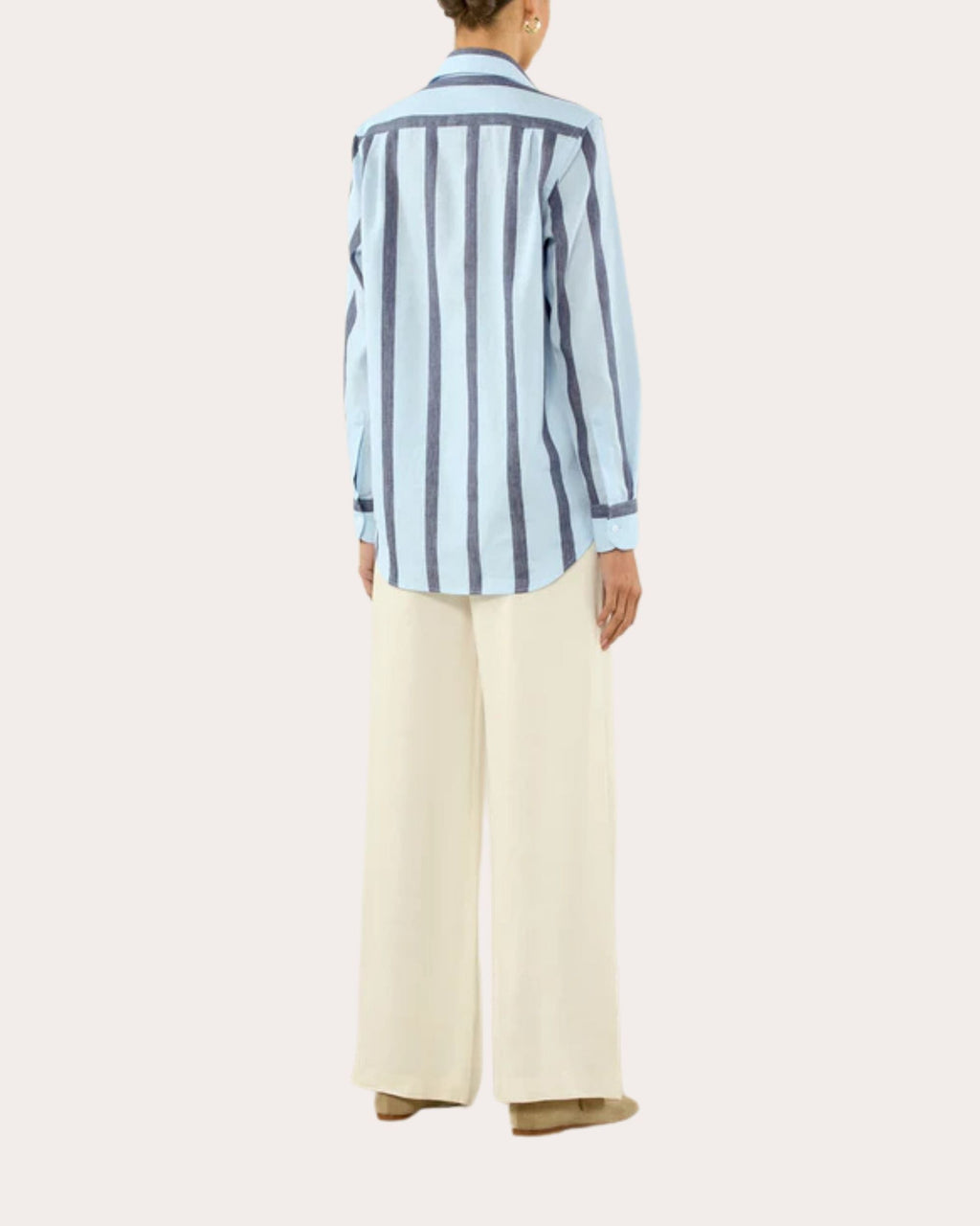 The Boyfriend Stripe Woven Button-Up Shirt