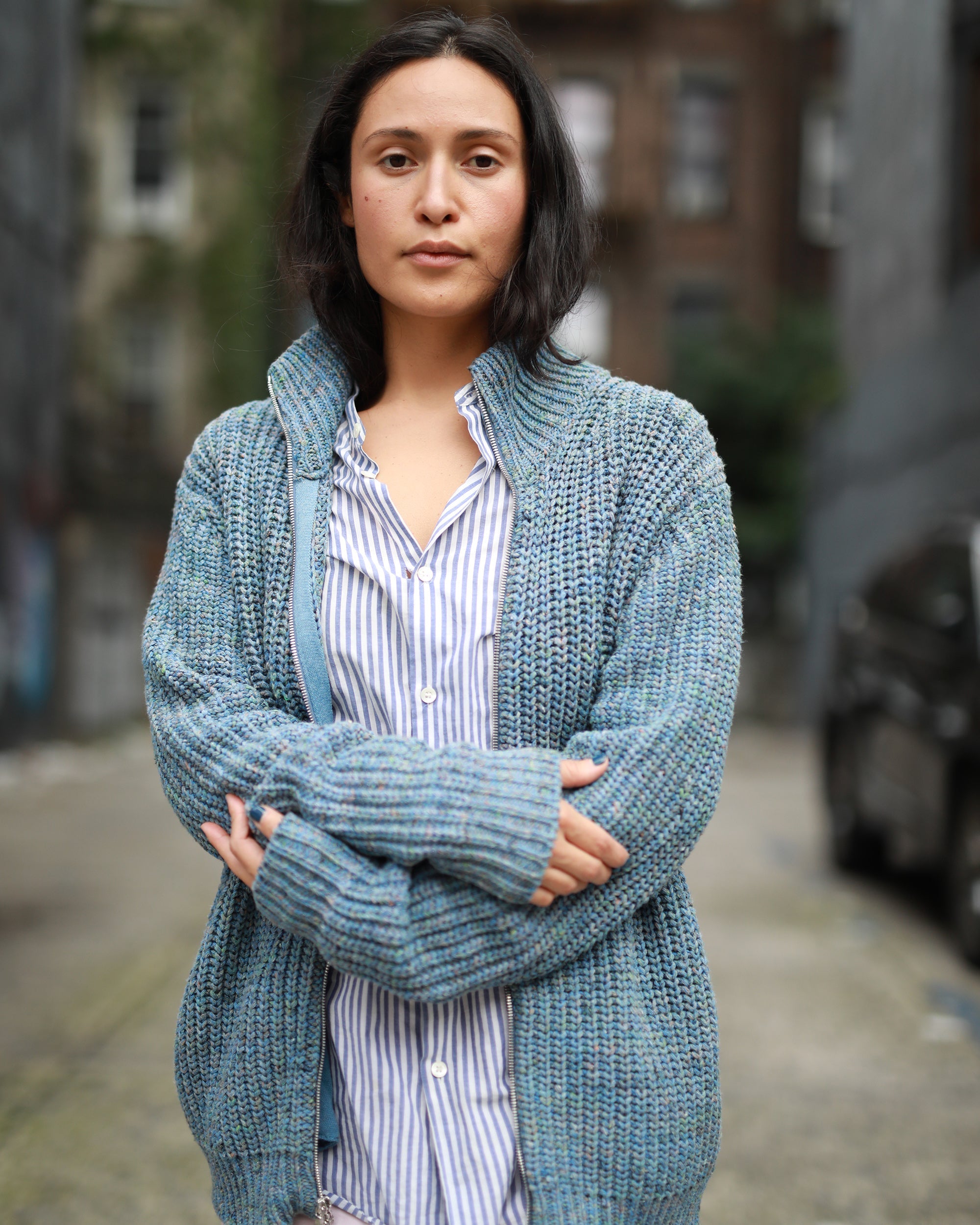 Dave Ribbed Recycled Cotton-Blend Zip-Up Cardigan