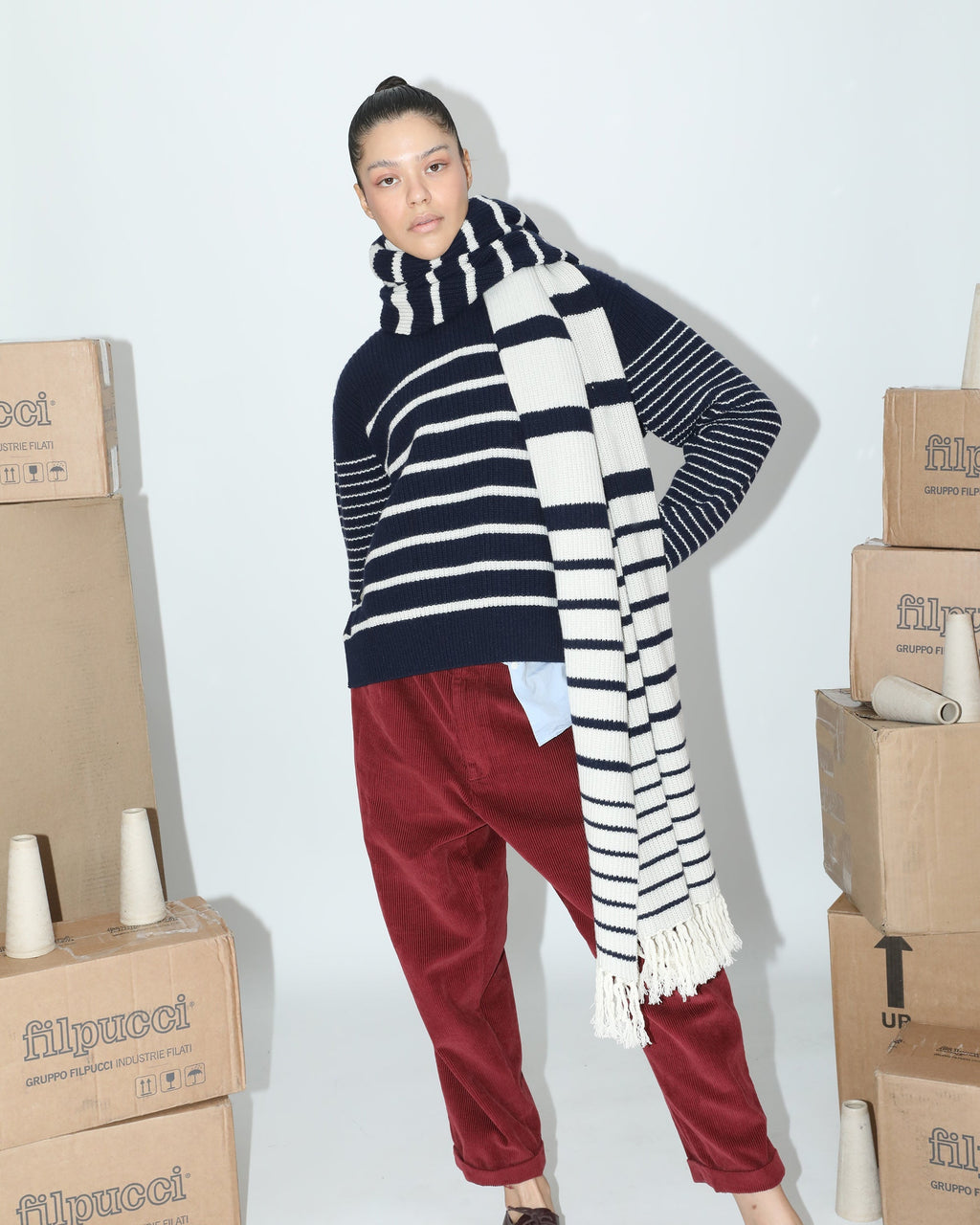 Nic Striped Cotton-Cashmere Blend Sweater