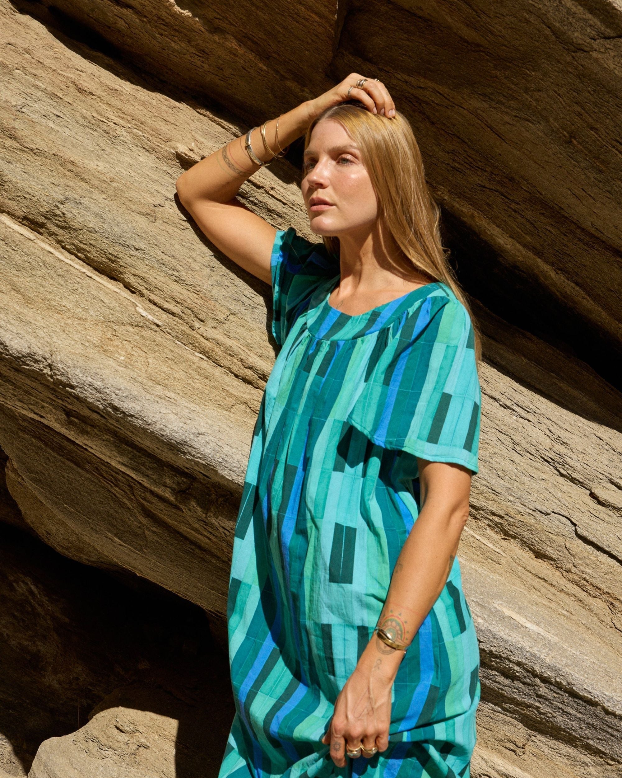 Sienna Cotton Gathered Maxi Dress