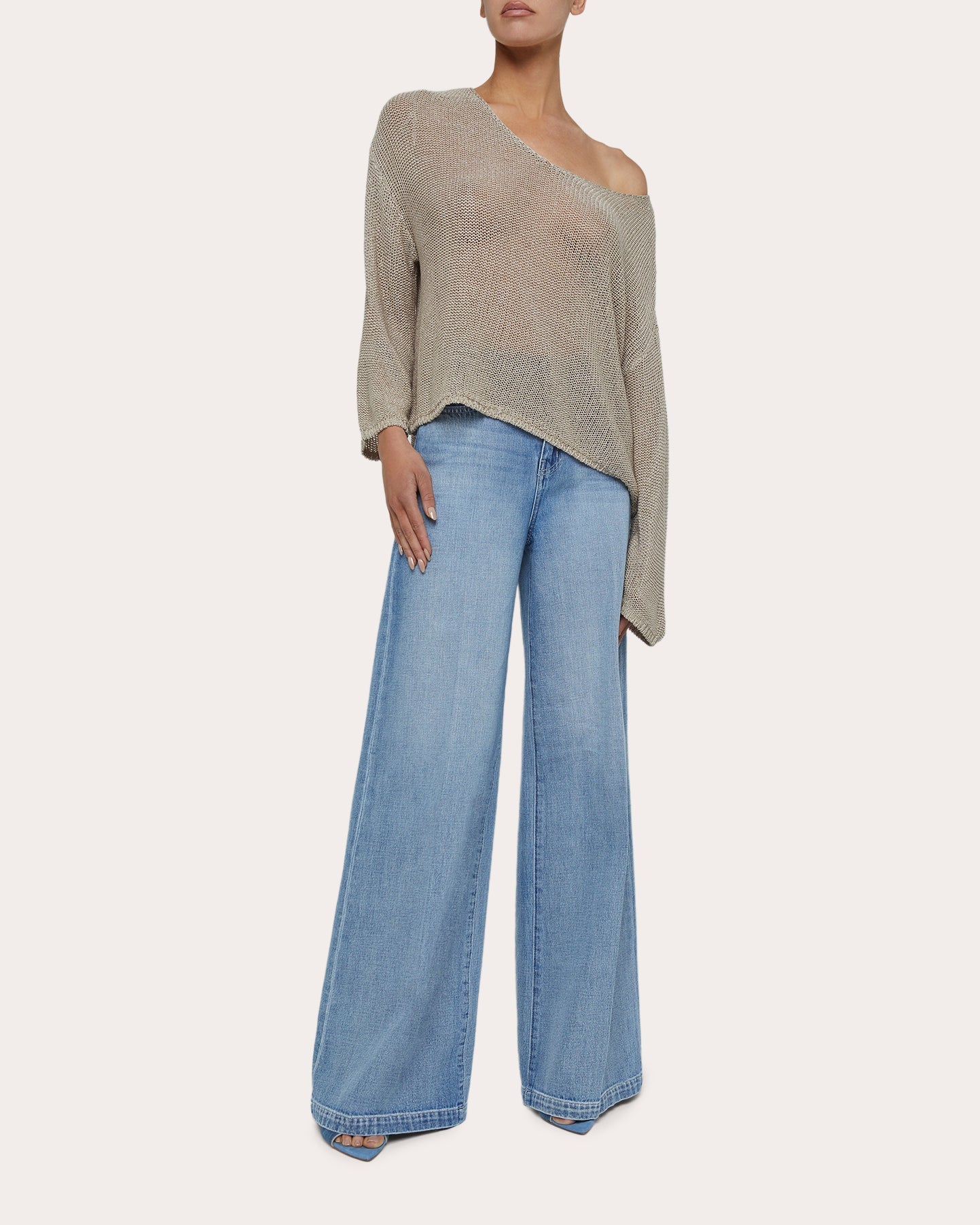 Ethan Asymmetric Sheer Knit Sweater